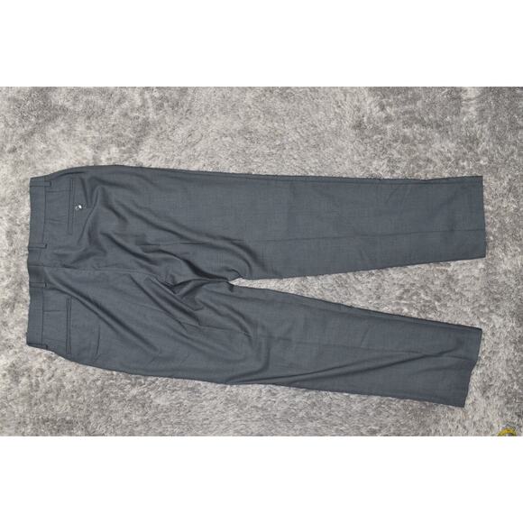 Calvin Klein Men's Gray Solid Straight Dress Pants 32x32 Polyester Zip - Picture 3 of 6